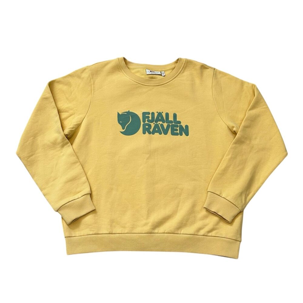 Fjällräven Logo Sweater in Mais Yellow Women's Size L